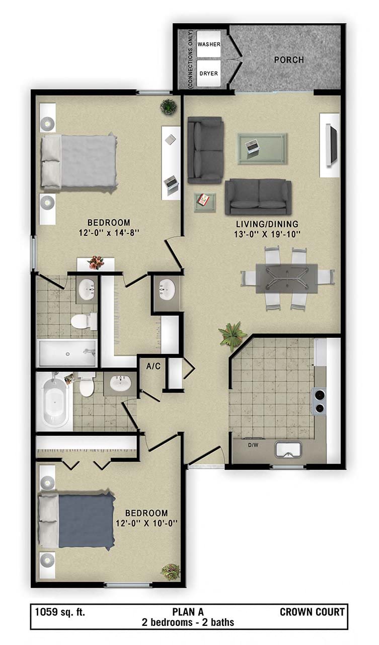 Crown Court 2bed/2bath 2/2